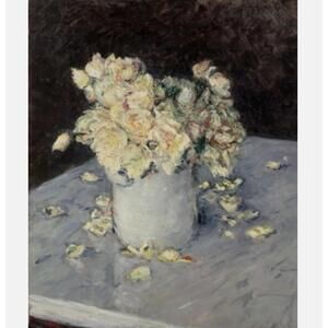 Yimissrui Gustave Caillebotte Yellow Roses in a Vase Poster 12x15”